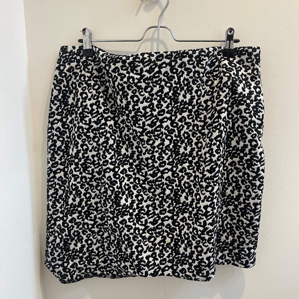 Express Black and White Animal Print Mini Skirt